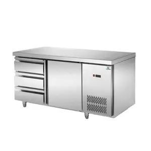 Arsenbo Stainless Steel Undercounter Cooling Worktable Commercial Workbench Frozen Prep table with Drawer