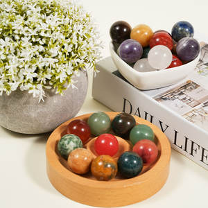 ลูกปัดคริสตัลทรงกลมขนาดเล็ก 15 มม. ทำจากหินธรรมชาติ ขัดเงา ขายส่ง หินอาเกต โรสควอตซ์ ไทเกอร์อาย อะเมทิสต์ สำหรับงาน DIY และการบำบัด - Product Image 2