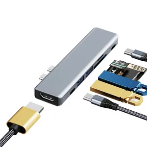 USB סוג C Hub Dock עבור MacBook Pro אוויר מתאם 4K HDMI רכזת USB 3.0 כרטיס קורא Laptop תחנת USB רכזות