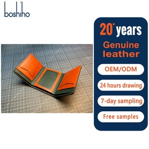 Boshiho Genuine Leather Short <b>Trifold</b> <b>Wallet</b> With Lining Money Clip and Credit Card Holders for Men's Travel Model - Product Image 1