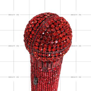 Pochette de soirée unique pour femme avec microphone en strass, sac à main scintillant pour soirée et fête - Product Image 2