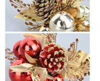 Kreative Glitzer-Blumen Weihnachtsfrucht Tannenzapfen Künstliche Tannenzweige für Weihnachtsdekoration Blumenornamente