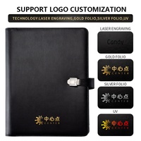 Cartera de negocios de 2 anillos con cierre de metal, carpeta de cuero de imitación A4 personalizada para director, Compendio A4