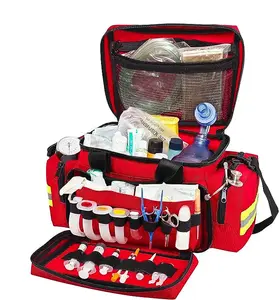 Tas darurat, tas pertolongan pertama tas Trauma kosong tas medis dengan beberapa kompartemen Kit pembawa untuk EMT, EMS, paramedis