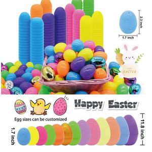 ไข่อีสเตอร์พลาสติกขนาดใหญ่และเล็กแบบเติมได้  ตกแต่งเองได้  สีพื้น  สำหรับทำไข่อีสเตอร์ DIY - Product Image 6