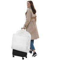 Housse de rangement portable anti-poussière pour robe de mariée en tissu non tissé avec poches