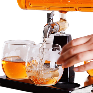 Carafe à whisky et à vin artisanale transparente de 1000 ml, style antique, avec 4 verres globe, pour <span class=keywords><strong>rhum</strong></span> et spiritueux, cadeaux d'affaires, en borosilicate - Product Image 3
