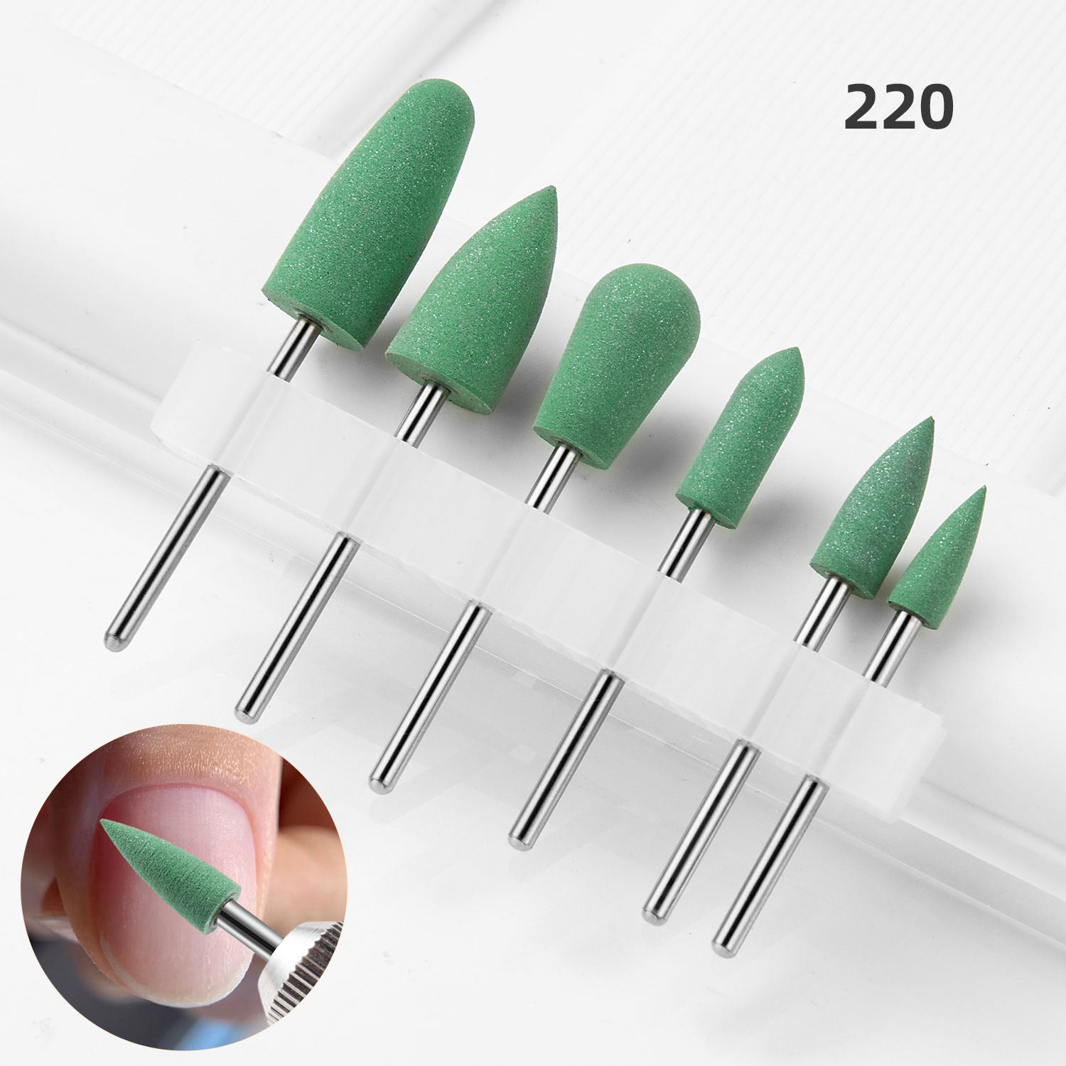 สีเขียว-6ชิ้น 220#