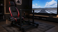 Cockpit de simulation de vol 40120 avec support de commande à manette, cadre en aluminium pour simulateur de vol domestique