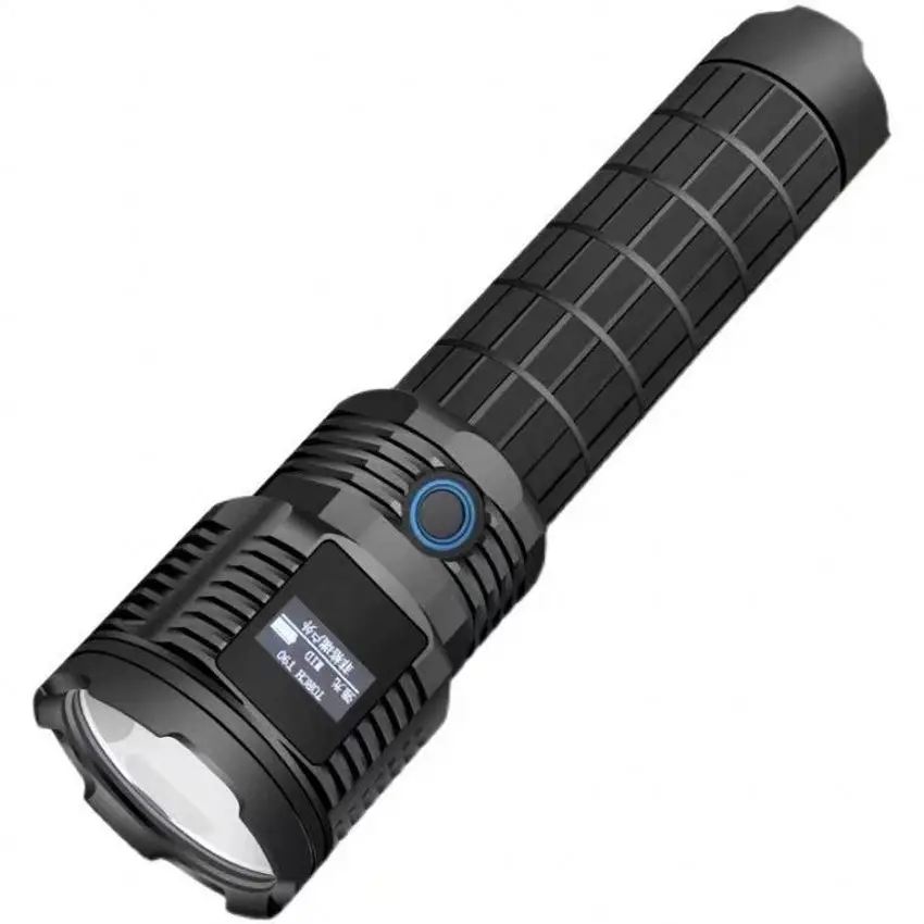 T90 슈퍼 밝은 손전등 USB 충전식 휴대용 LED 전원 디스플레이 크세논 램프 야외 장거리 고출력 토치 라이트
