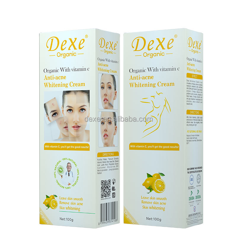 Dexe Natural Pearl Body Skin Lightening Bleaching Cream with Glycolic Acid and Lactic Acid for black skin dry skin