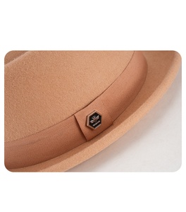 Sombrero Pork <span class=keywords><strong>Pie</strong></span> de Fieltro 100% Lana, Personalizado, Multicolor, para Otoño e Invierno, Corona Redonda, Estilo Casual, para Hombre - Product Image 4