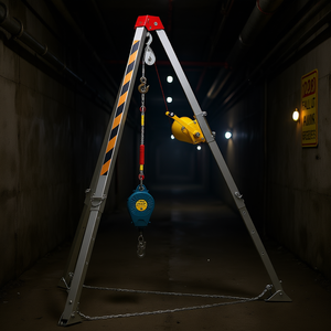Kit de Trípode de Rescate para Espacios Confinados, Patas de 7', Cable de 98', Capacidad de 1200 Libras, Equipo de Protección Contra Caídas de Aluminio - Product Image 2