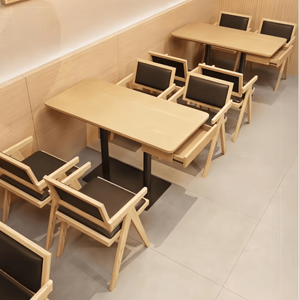 ชุดโต๊ะเก้าอี้ร้านอาหารคุณภาพสูง OEM ODM สไตล์โมเดิร์น ทำจากไม้ สำหรับโรงแรม ห้องครัว ห้องรับประทานอาหาร พร้อมลิ้นชัก - Product Image 4