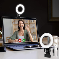 Éclairage Annulaire LED Professionnel et Réglable de 6 Pouces pour Conférence Vidéo, Selfie et Photographie sur Ordinateur Portable