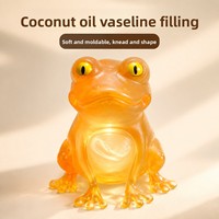 Jouet anti-stress grenouille souple et ronde, corps bombé, grands yeux bombés, texture translucide effet gelée, pour un pressage intense et un soulagement du stress
