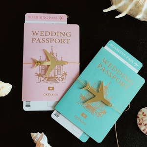 Carte d'invitation de mariage personnalisée en forme de passeport, ensemble plié, design unique, paiement après réception, prix fabricant en gros - Product Image 3