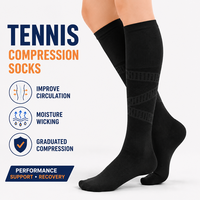 Chaussettes de compression athlétiques respirantes en coton et maille, fines, pour l'été, pour la course et l'entraînement, hauteur genou, personnalisables