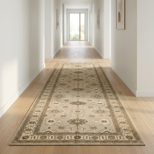 Alfombra de Lana Hecha a Mano de Estilo Herencia, Alfombra Oriental Tradicional con Flecos para Entrada, Sala de Estar, Decoración de Hotel - Product Image 1
