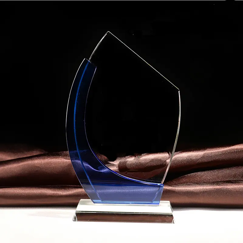 Trofeo di cristallo su misura del trofeo di sport di badminton di baseball di alta qualità su misura