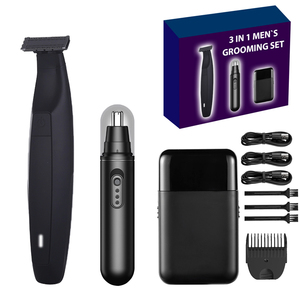 Recortadora de vello corporal 3 en 1 lavable, recortadora eléctrica para hombres, depiladora, afeitadora, kit de cuidado corporal y de barba - Product Image 1