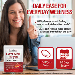 アセンシャルラボ 3000MG カイエンペッパー ソフトジェル 消化サポート 12 in 1 ペッパー 240P 純天然カイエンペッパー ソフトジェル - Product Image 5