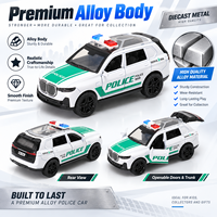 Vente en gros : Voiture de police moulée sous pression à l'échelle 1:36, modèle City Patrol, avec fonction de recul, portes ouvrables, X7 & Rover, SUV en alliage métallique, jouet avec sons et lumières
