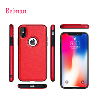 Coque arrière en cuir pour téléphones portables iPhone X et XS