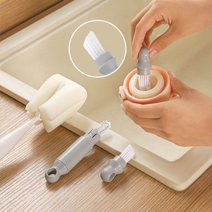 <b>Sponge</b> Cleaning <b>Long</b>-<b>handled</b> Vacuum Flask Water Bottle Milk Bottle Coffee Cup Cleaning Brush Tools with Hook - Product Image 6