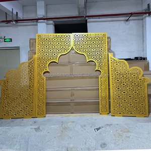 แผงฉากหลังงานแต่งงานแบบอินเดียสำหรับงานอีเว้นท์แผ่นอะคริลิกสีทองตกแต่งเวทีงานแต่งงาน - Product Image 2