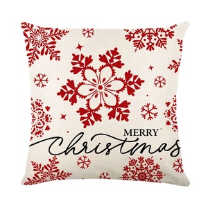 45*45cm funda de almohada de tiro de Navidad estampado de lino Let It Snow Hello Winter funda de cojín alegre funda de almohada de Navidad - Product Image 2