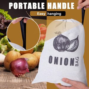 Manufacturer Eco-Friendly Cotton Drawstring <b>Bag</b> Handbag Drawstring Reusable <b>Fabric</b> Storage <b>Bags</b> for Potato Onion - Product Image 2