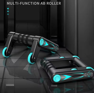 Workout Roller Multiple Function <strong>Exercise</strong> <strong>Trainer</strong> Foldable Push up Stand Fitness Ab Wheels Roller Pushup Handles - Product Image 3