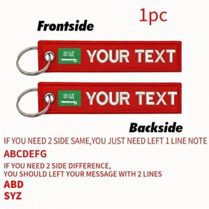 Porte-clés en tissu personnalisé avec logo, étiquette de bagage brodée, tirette de fermeture éclair pour motos – Vente en gros - Product Image 6