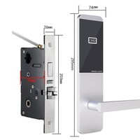 EW Fashion Smart RFID Hotel Lock System Tarjeta RF Cerradura electrónica de la manija de la puerta para la puerta de aluminio de madera Datos en la nube Precio competitivo