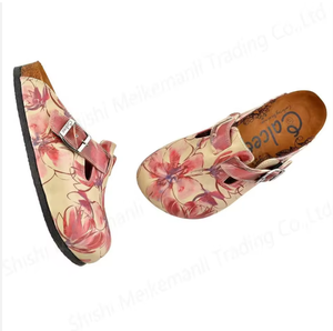 Sporty <b>Clogs</b> Comfortable Suede Leather Genuine Cork Outsole Platform Customizable Canvas Lace-Up - Product Image 5