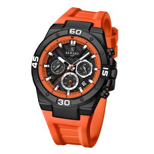 Montres sport à quartz REWARD pour hommes, logo personnalisé, chronographe en silicone, montres tendance pour adolescents, montres de luxe pour hommes - Product Image 6
