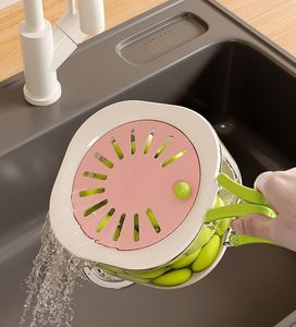 Cesta Escurridora de Frutas Antipolvo al por Mayor con Interruptor de Drenaje Oculto, Cesta de Deshidratación Expandible y Engrosada - Product Image 2