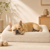 Canapé-lit orthopédique de luxe pour animaux de compagnie, en mousse à mémoire de forme rafraîchissante, imperméable, très résistant, anti-affaissement, qualité mobilier, grand format Jumbo Senior
