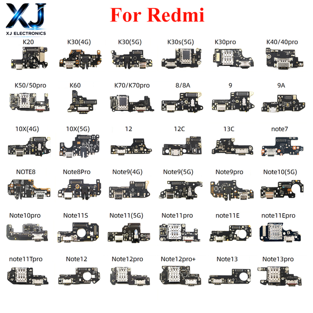 High Quality XJ Brand Mobile Phone Charging Flex Cable for Redmi Note 13/14/15 Pro 4G/5G 12-Month Warranty Replacement Parts