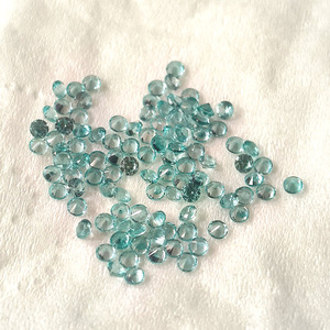 Pierres précieuses de laboratoire de 1 mm à 1,5 mm, couleur Paraiba, taille ronde, pierres synthétiques pour la fabrication de bijoux - Product Image 1
