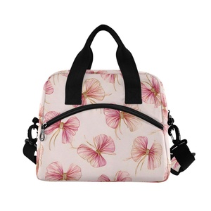 Hawaiian Custom Lehua Flower Polyester Food Storage Portable Insulated Lunch Cooler Bag Thermal Stylish Cooler Lunch Bags - Product Image 2