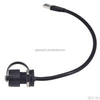 GIET eléctrico impermeable macho hembra IP67 IP68 Cable personalizado USB C 5 pines montado en la pared USB C tipo C conector con Cable