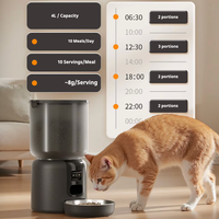 Distributeur automatique de nourriture pour animaux de compagnie intelligent WiFi avec fontaine à eau, caméra HD, contrôle par application, distribution programmée, bol en acier inoxydable