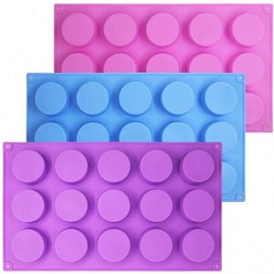 15 Holes Cylinder Silicone Molds for Making Chocolate Candy Soap Muffin Cupcake Brownie Cake Pudding Baking <b>Cookie</b> - Product Image 1