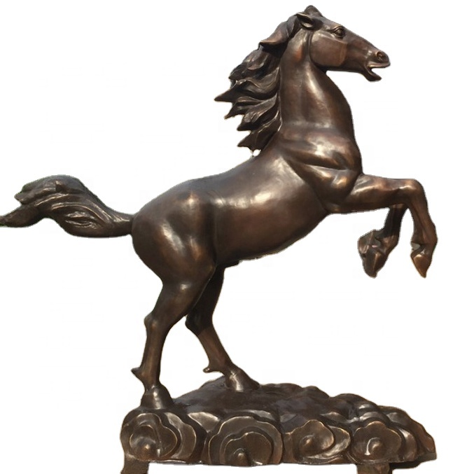 Life Size Outdoor Animal Garden Statue Galloping Jumping Bronze Riding Horse Statue Garden Sculpture Antique Bronze Horse Statue