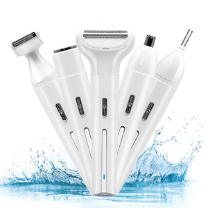 Tondeuse 5-en-1 pour <span class=keywords><strong>femme</strong></span> : rasoir bikini, visage, <span class=keywords><strong>nez</strong></span>, sourcils, utilisation humide et sèche, recharge USB, kit de toilettage corporel pour <span class=keywords><strong>femme</strong></span> - Product Image 1