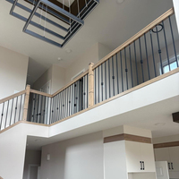 Manchons carrés noirs dorés LD-Metal 1/2 po pour balustres, balustrades, rampes intérieures et décoration d'escaliers