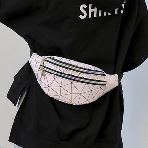 Sac banane unisexe personnalisé, mini et élégant, argenté, avec découpe laser, pochette de poitrine géométrique pour téléphone, pour sport de plein air et vélo - Product Image 3