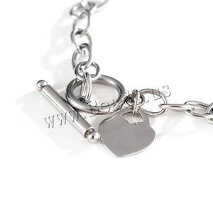สร้อยข้อมือสแตนเลสคุณภาพสูงพร้อมจี้รูปหัวใจโรแมนติกสำหรับผู้หญิงของขวัญทันสมัย - Product Image 3